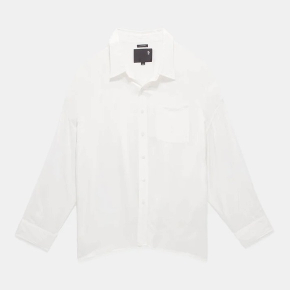 R13 Drop Neck Oxford Shirt white. Size medium - Picture 10 of 10